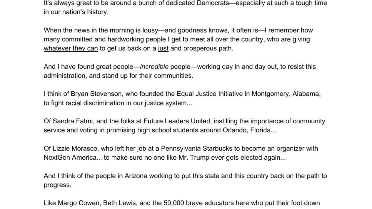 Steyer's speech to Udall Dinner